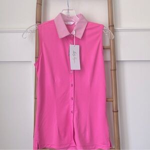 NWT Lady Hagen Women’s Sleeveless Golf Polo Pink